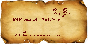 Körmendi Zalán névjegykártya